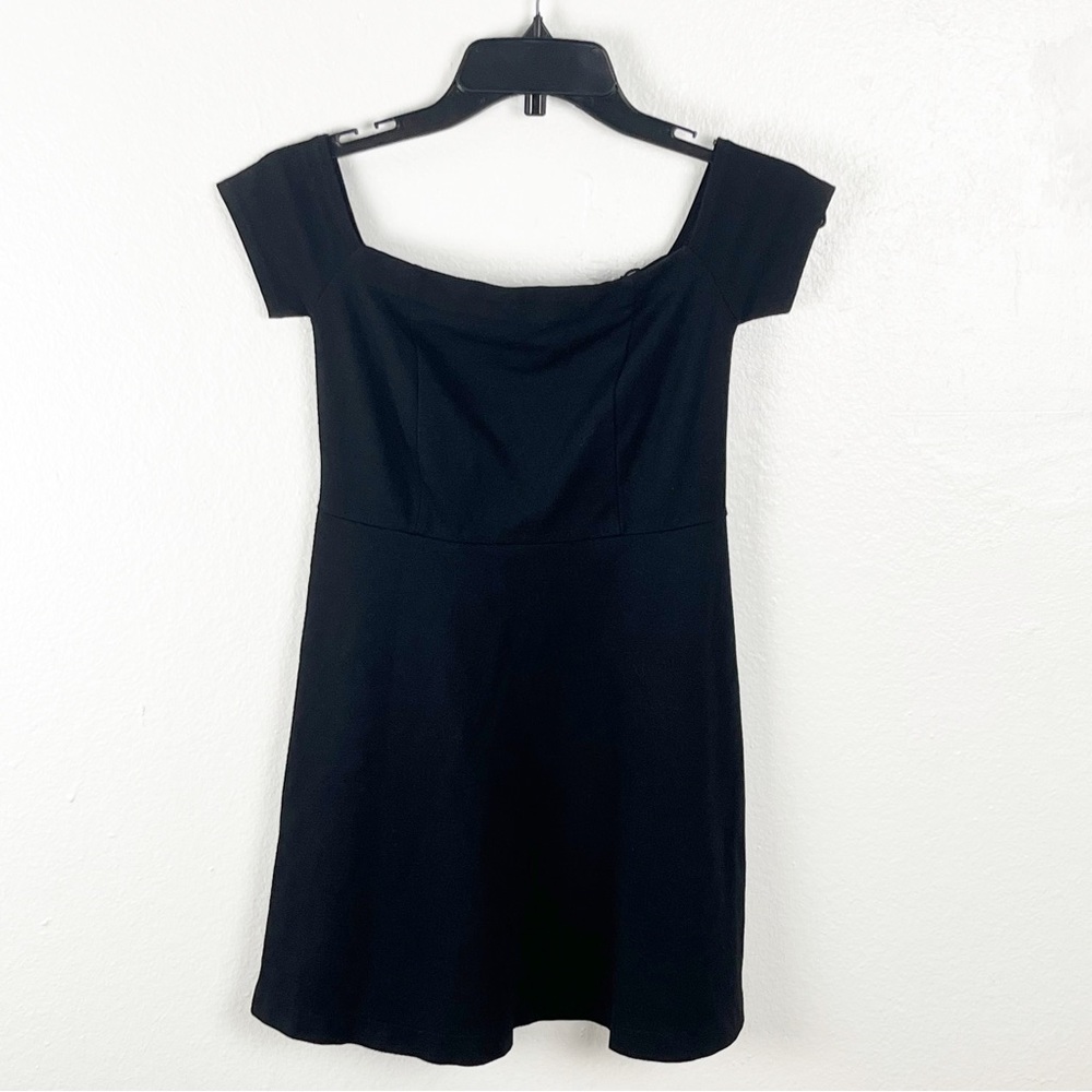 FREE PEOPLE Mambo Off Shoulders Side Pockets Little Black Dress Size XS Boho